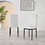 Set of 6 Milan White High Back Soft Touch Diamond Pattern Faux Leather Black Powder Coated Metal Leg Dining Chairs