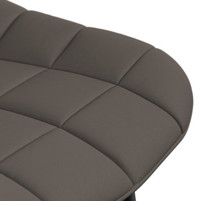 Set of 6 Nova Modern Faux Leather Dining Chair Padded Seat Metal Legs Kitchen (Grey)