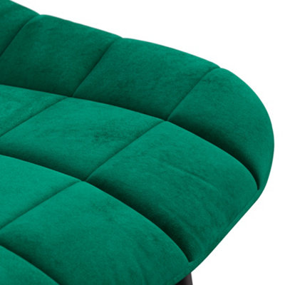 Set Of 6 Nova Modern Velvet Dining Chair Padded Seat Metal Legs Kitchen (Green)