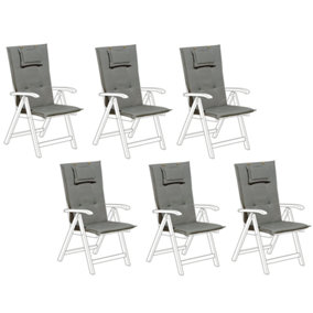 Set of 6 Outdoor Seat/Back Cushions Grey TOSCANA/JAVA