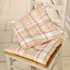 Set of 6 Pastel Plaid Tenby and Pastel Striped Garden Chair Pads