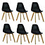 Set of 6 Rico Modern Dining Chairs Dining Room Plastic Chair, Black