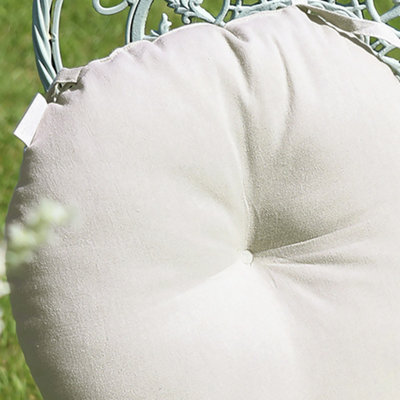 Set of 6 Round Grey Outdoor Garden Furniture Chair Seat Pads