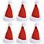 Set Of 6 Santa Hat Place Card Holders - Red and White Christmas Dinner Table Setting Name Card Decorations