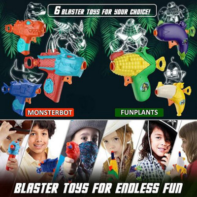 Set of 6 Shooting Guns Toy Blaster Fun with 20 Soft Foam Bullets Darts Kids Gift - 6