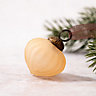 Set of 6 Small 1" Champagne Frosted Glass Lantern Christmas Ornaments