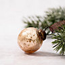 Set of 6 Small Champagne 1" Crackle Glass Christmas Balls