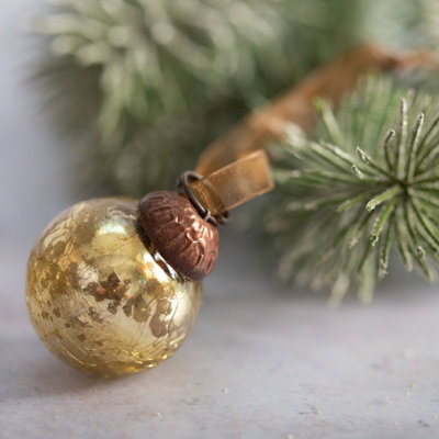 Small gold christmas baubles new arrivals