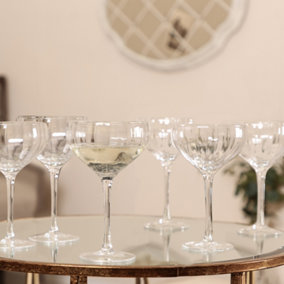 Set of 6 Vintage Drinking Champagne Glass Saucer