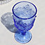 Set of 6 Vintage Embossed Drinking Wine Glass Goblets