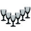 Set of 6 Vintage Grey Diamond Embossed Drinking Wine Glass Goblets