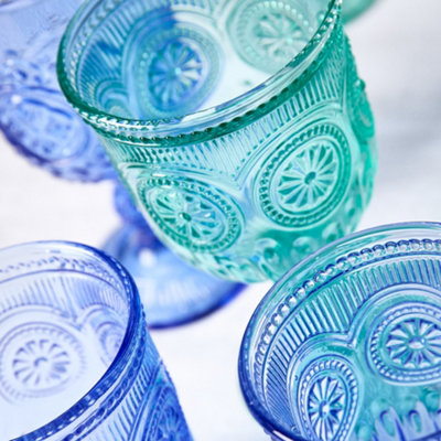 Set of 6 Vintage Luxury Embossed Embossed Drinking Wine Glass Wine ...