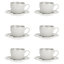 Set of 6 Vintage Style Parisian Embossed Tea cup and Saucer Breakfast Tea Cup Mug