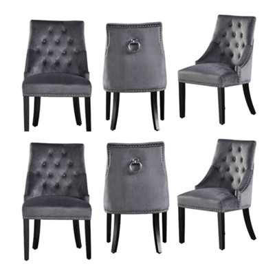 Grey knocker back dining chairs hotsell
