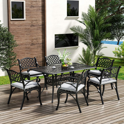 Cast aluminum patio table and chairs deals
