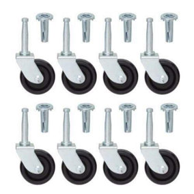 Set of 8 Bed Castor Wheels With Inserts