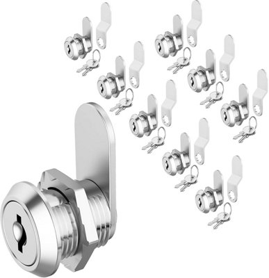 Set of 8 cabinet locks, 5/8 inch approx. 1.9 cm cam lock keyed alike ...