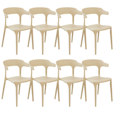 Set of 8 Chairs GUBBIO Synthetic Material Sand Beige