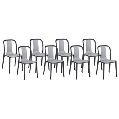 Set of 8 Chairs SPEZIA Synthetic Material Grey