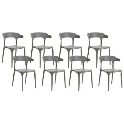 Set of 8 Chairs Synthetic Material Grey GUBBIO