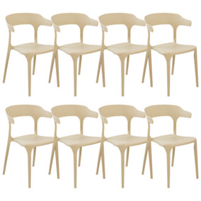 Set of 8 Chairs Synthetic Material Sand Beige GUBBIO