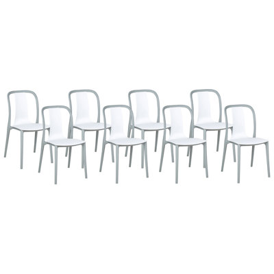 Set of 8 Chairs Synthetic Material White SPEZIA