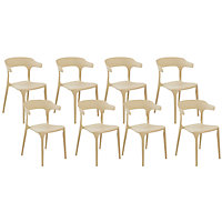 Set of 8 Dining Chairs Beige GUBBIO