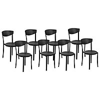 Set of 8 Dining Chairs Black VIESTE