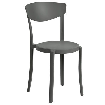 Set of 8 Dining Chairs Dark Grey VIESTE