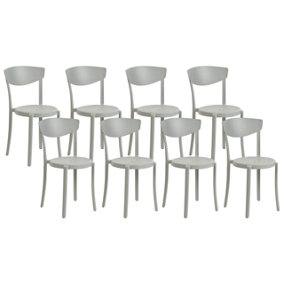 Set of 8 Dining Chairs Light Grey VIESTE
