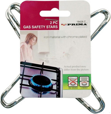 Set Of 8 Gas Hob Chrome Trivet Safety Stars Burner Stabiliser