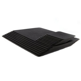Set of 8 Jet Black Recycled Leather Placemats and 8 Leather Coasters
