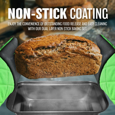 Set Of 8 Non Stick Baking Tray Pan Set Muffin Oven Roasting Bakeware Roast New - 3