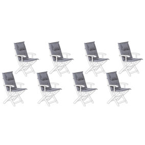 Set of 8 Outdoor Seat/Back Cushions Graphite Grey MAUI