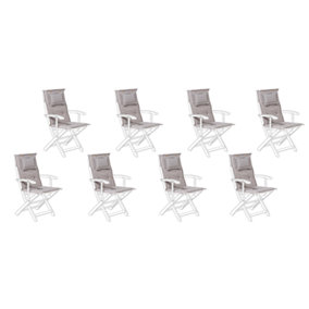 Set of 8 Outdoor Seat/Back Cushions Taupe MAUI