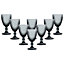Set of 8 Vintage Grey Diamond Embossed Drinking Wine Glass Goblets