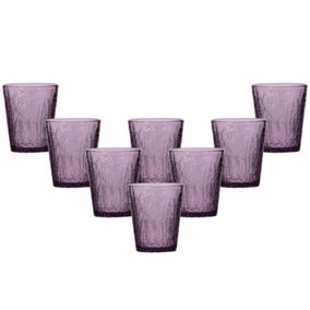Set of 8 Vintage Heather Lavender Drinking Tumbler Glasses