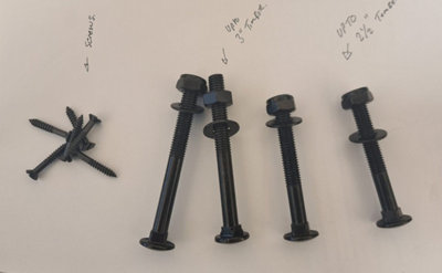 Set of FIXINGS for BLACK Hook & Bands 10" - 36"