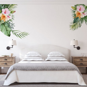 Set of Floral Tropical Leaves Wall Sticker Set