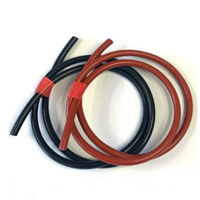 Set of Red & Black Flexible PVC Cable Wire 110A Amp 16mm2 Battery/Starter/Welding (Red + Black Set, 1 Metre)