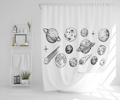 Set of space objects planets, stars (Shower Curtain) / Default Title Price Comparisons | Compare The Build