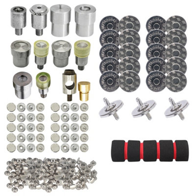 Set of Tubular Rivets, S Spring Press Studs, Magnetic Snap with Fixing Dies