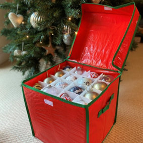 Set Of Two Christmas Bauble Storage Boxes And Gift Wrap Bags