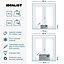 Set of two IDEALIST Window Box Faux Lead Chelsea Trough Light Stone Planters: L40 W17 H17 cm, 12L + L60 W30 H30 cm, 54L