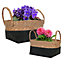 Set of Two Seagrass Garden Baskets Planter Outdoor Plant Pots Flower Pots
