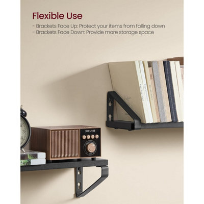 Set of Wall Mounted Floating Shelves, 3-Piece Display Racks with Dual ...