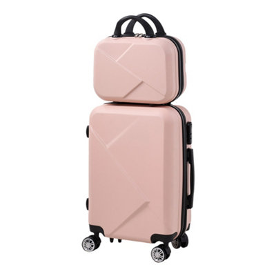 Sets of 2 Lightweight ABS Hard Shell Carry-On Travel Suitcase, Pink