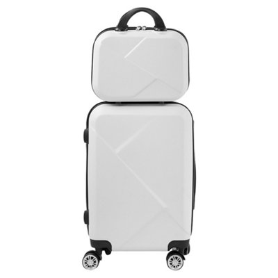 Sets of 2 Lightweight ABS Hard Shell Carry-On Travel Suitcase, White