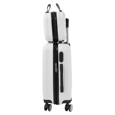 Sets of 2 Lightweight ABS Hard Shell Carry-On Travel Suitcase, White
