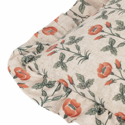 Seventy Three Linen Renee Printed Ruffle Polyester Filled Cushion